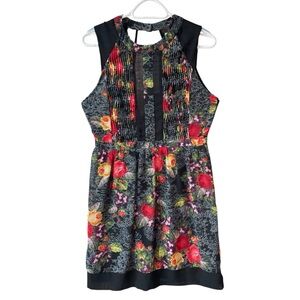 Astr The Label Dress - Black‎ and Red Floral